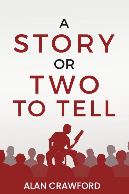 A Story or Two to Tell cover, a man reading to an audience